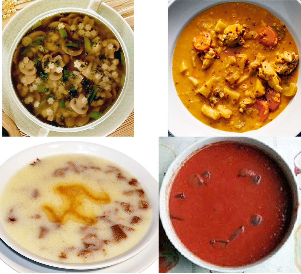 Four different soups.