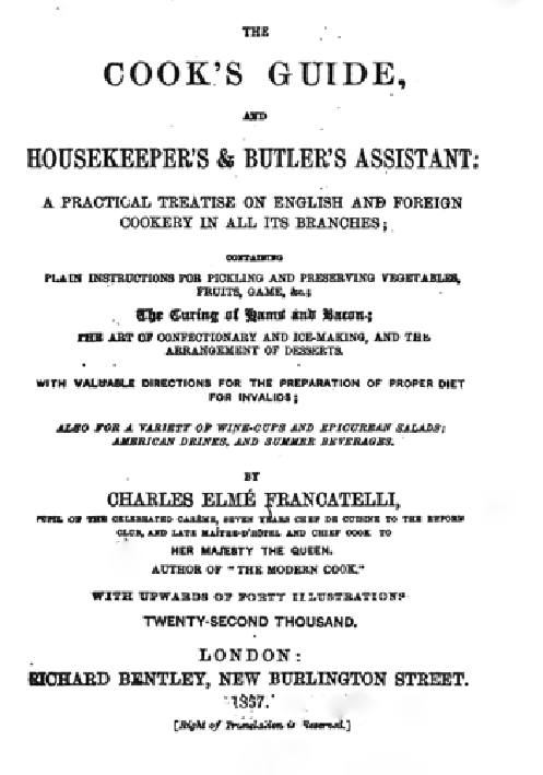 Frontispiece of Francatelli