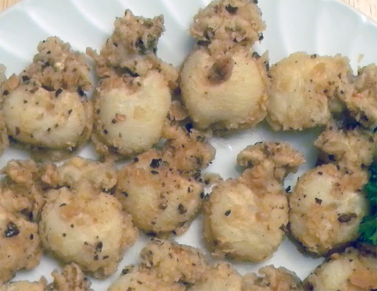 fried baby cuttlefish on a plate
