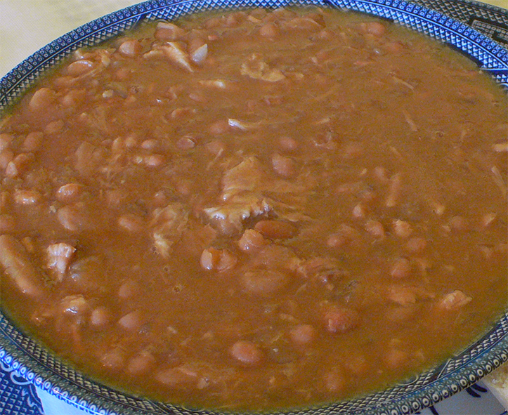 Guernsey bean jar served in a bowl