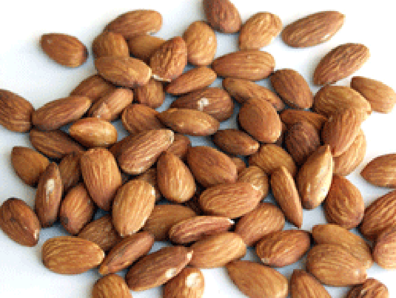Almond kernel and extracted almond seeds