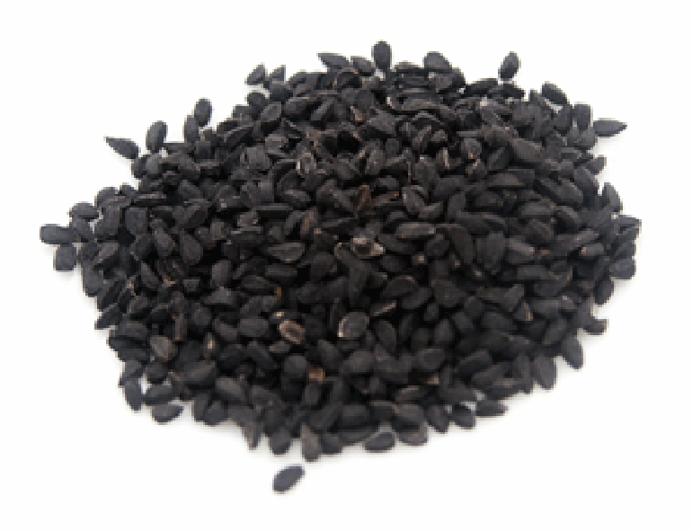 pile of onion (nigella) seeds