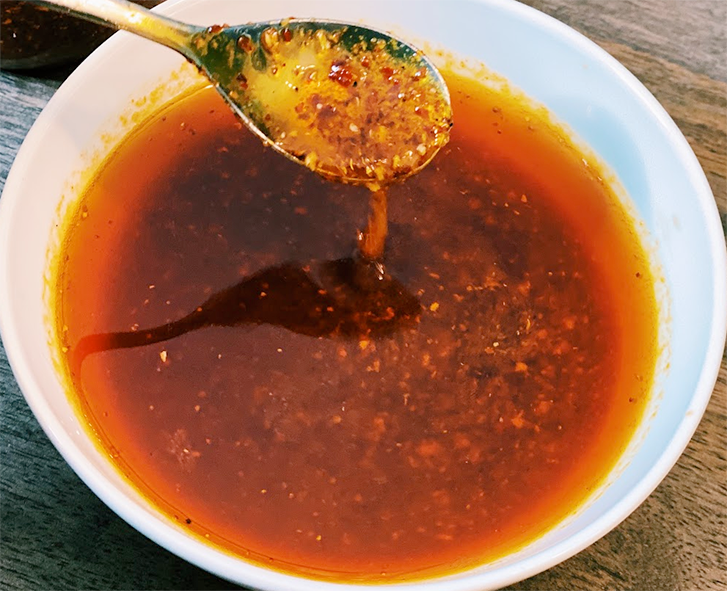 a bowl of Taiwanese chilli oil