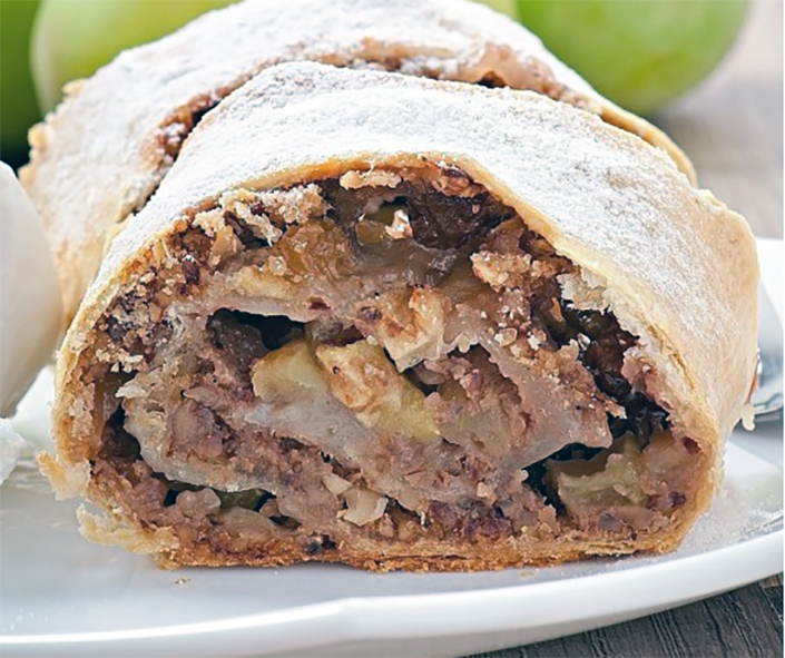 slices of Hungarian apple strudel on a plate