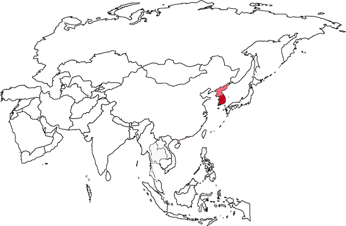Location of Korea is southeast Asia.