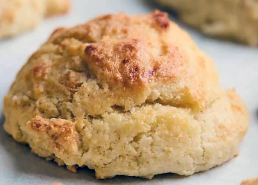 american-style lemony beer bread drop biscuits on a white work top