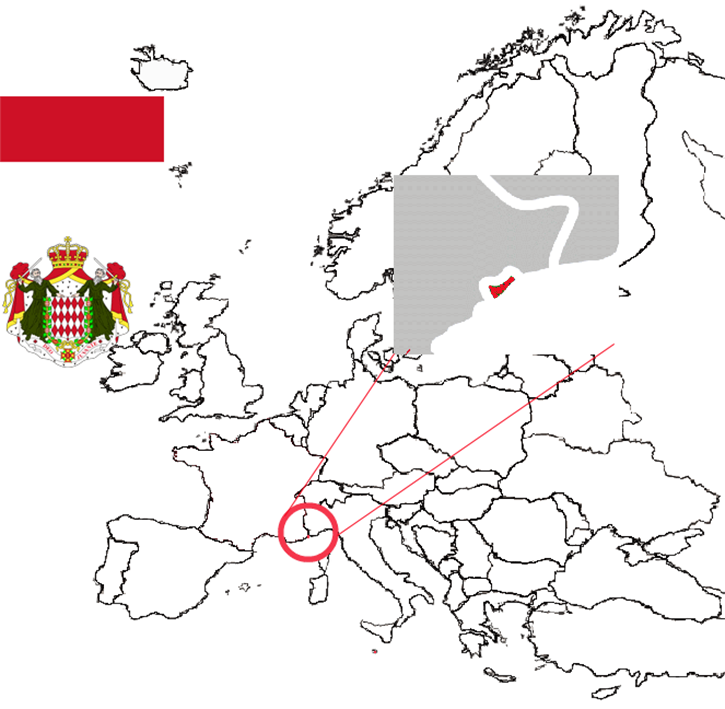 Location of Monaco in Europe.