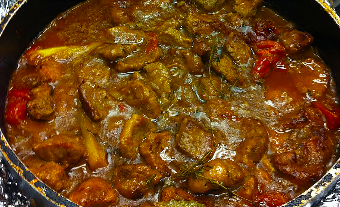 Navarin stew of lamb with fresh spring vegetables