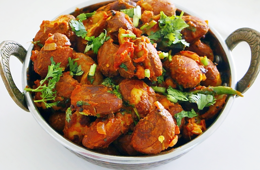 palakottai, jackfruit, curry served in a balti dish
