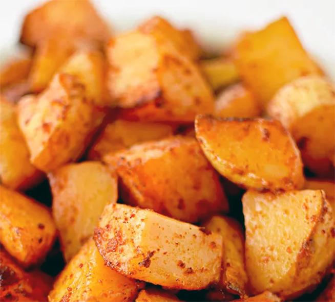 paprika potatoes in a serving dish