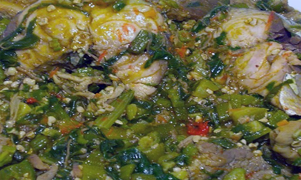 smoked fish pieces served in an okra sauce