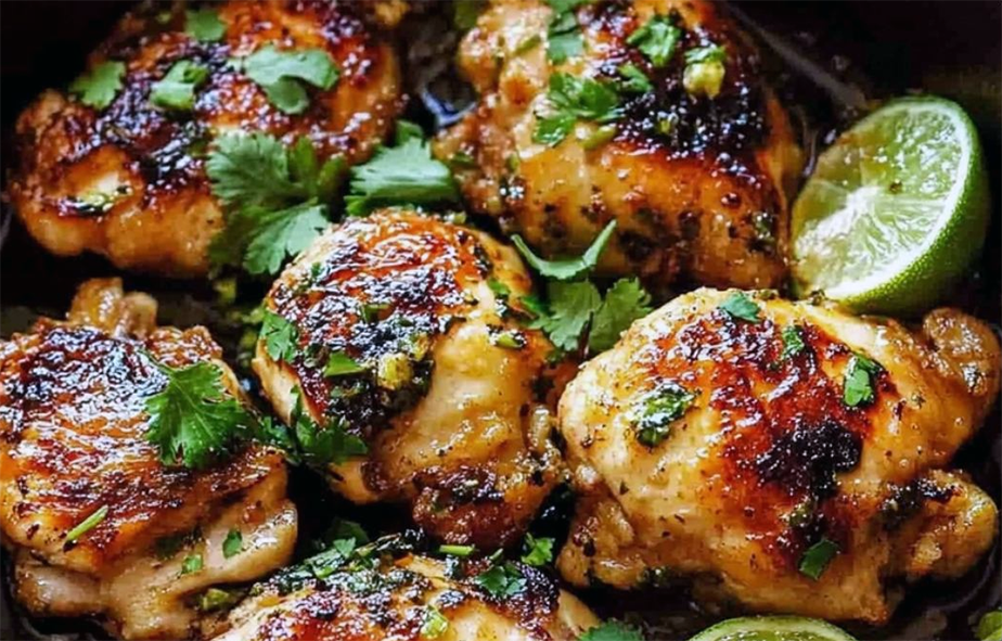 barbecued chicken in lime juice finished in an onion-based stew