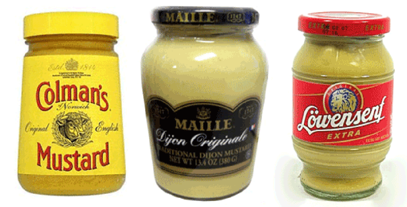 Prepared Mustards: English, Dijon and Düsseldorf mustards