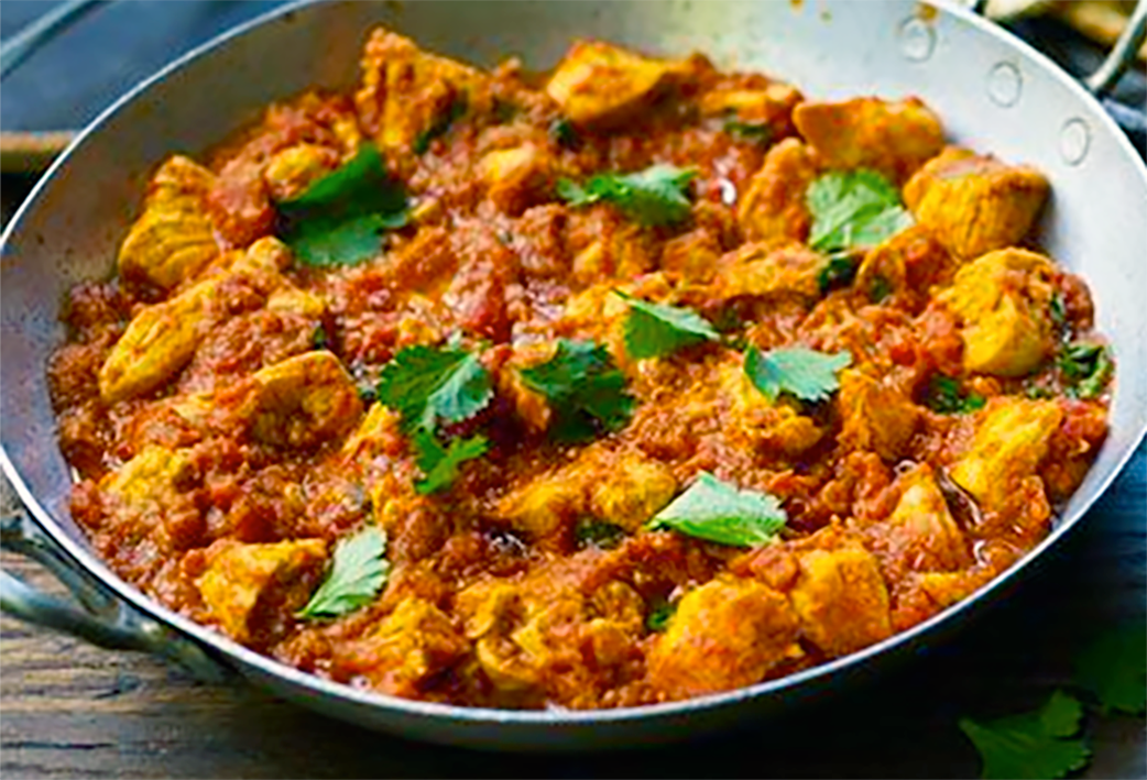 Spicy Madras Chicken Curry.
