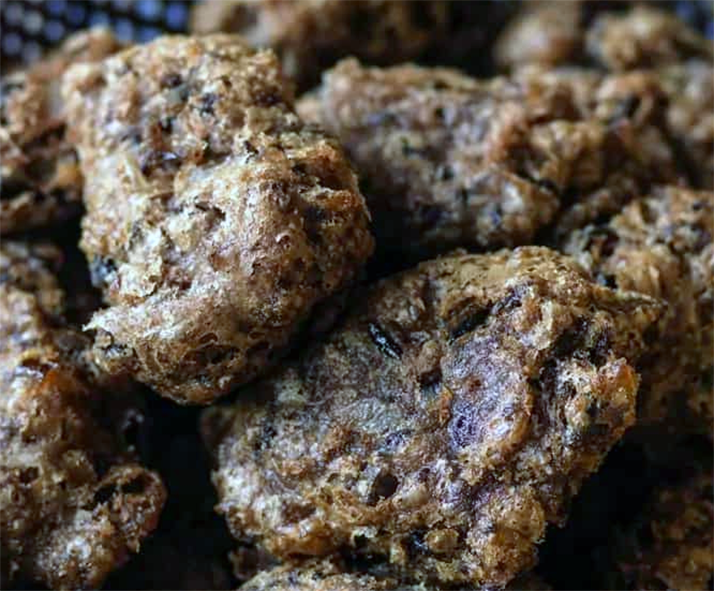 samsas, Burkina Faso bean fritters in a basket