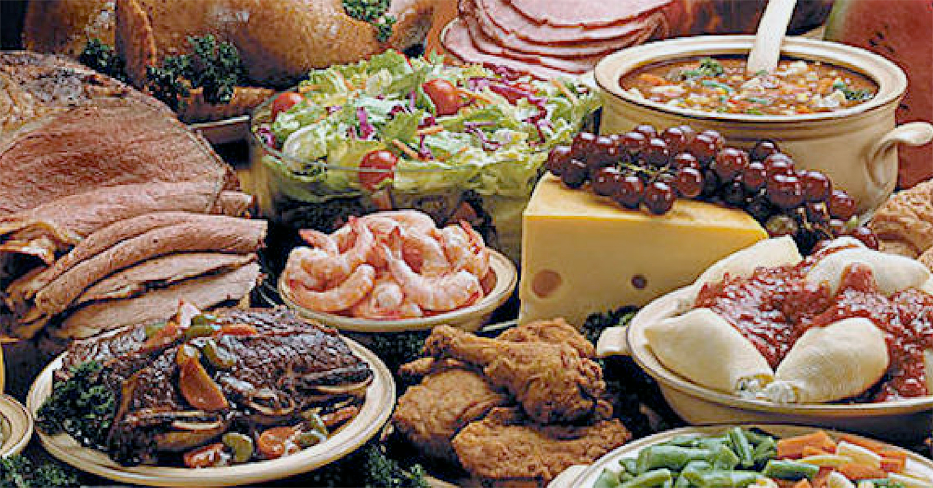 Smorgasbord, classic Swedish spread on a table