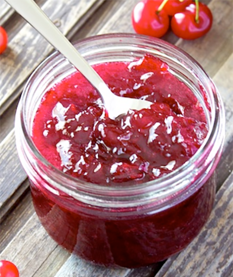 red tkemali (cherry plum) sauce served in a bowl