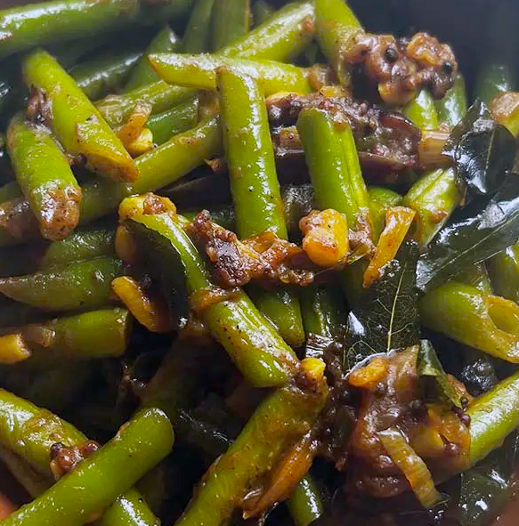 Sri Lankan Green Bean Curry served in a bowl