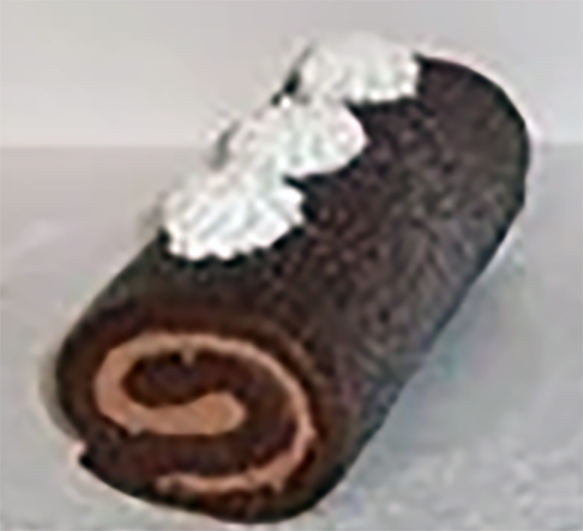 Icelandic chocolate snake cake, swiss roll on a plate