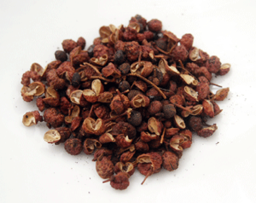 Pile of sichuan peppercorns