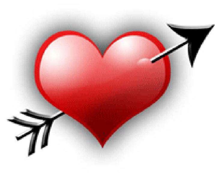 Valentine Heart pierced by an arrow.