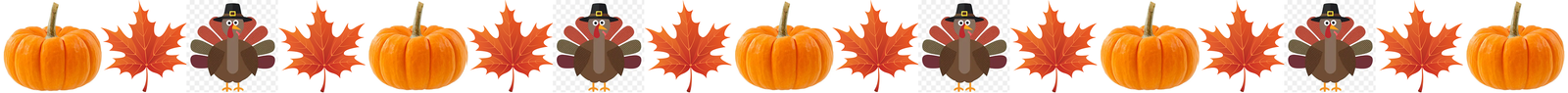 Thanksgiving Banner of pumpkin, maple leaf and thrkey